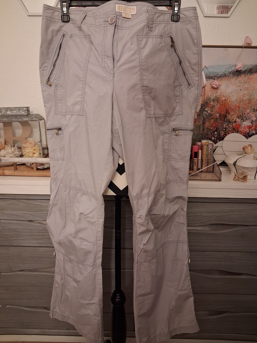 Michael Kors Convertible Utility Cargo Pants in Light Gray